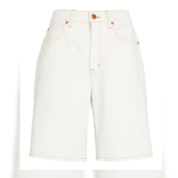 SLVRLAKE London Relaxed Fit High Waist Denim Bermuda Shorts Size 29 NWT … - Picture 2 of 9